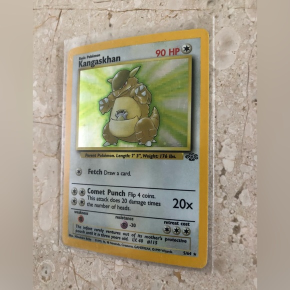 1990’s vintage holo Kangaskhan Pokémon card 5/64 - Picture 2 of 5